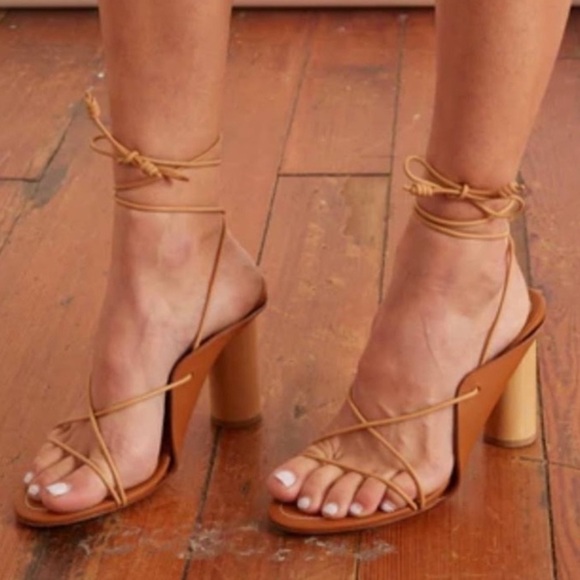 Ulla Johnson Shoes - Ulla Johnson 40 Roxie Brown Leather Ankle Tie Up Heels